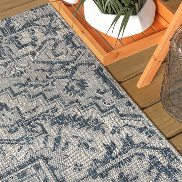 Estrella Bohemian Medallion Textured Weave Indoor/outdoor Runner Rug